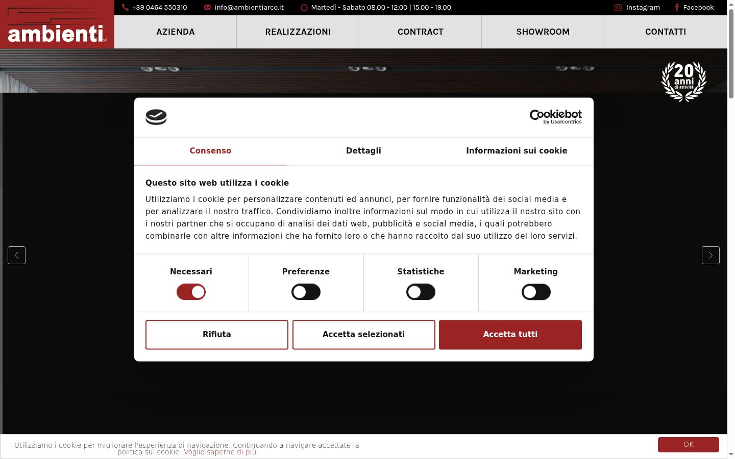 Screenshot tal-banner tal-kunsens muri qabel kwalunkwe interazzjoni