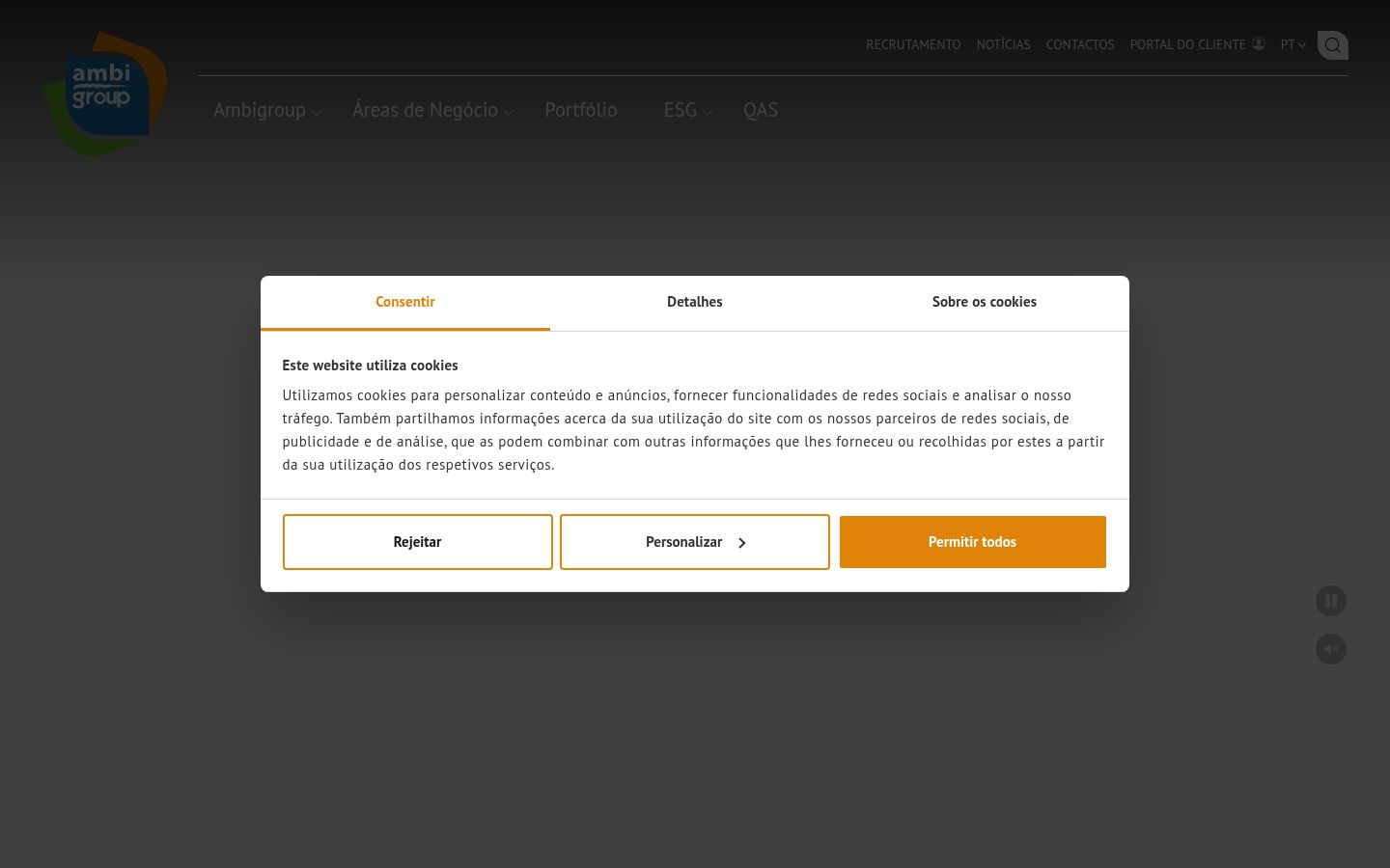 Screenshot des Einwilligungsbanners vor jeglicher Interaktion