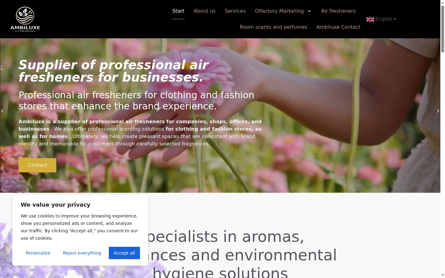 Screenshot of the consent banner shown before any interaction