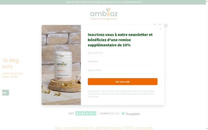 Screenshot of ambioz.fr