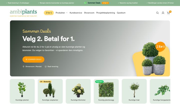 Screenshot of ambiplants.no