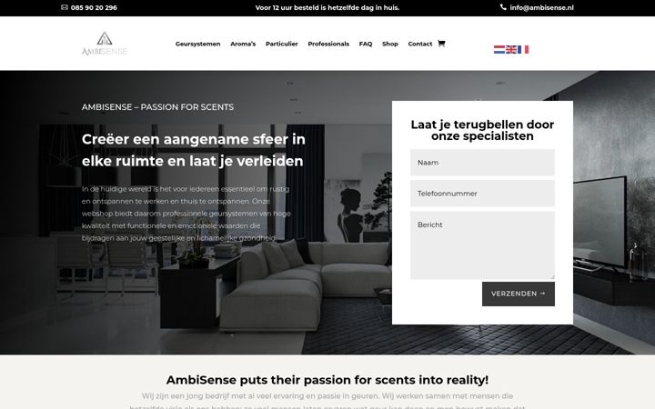 Screenshot of ambisense.nl