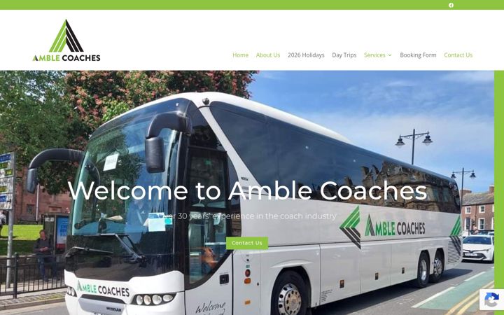 Screenshot of amblecoaches.co.uk