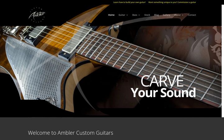 Screenshot of amblerguitars.com