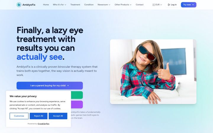 Screenshot of amblyofix.com
