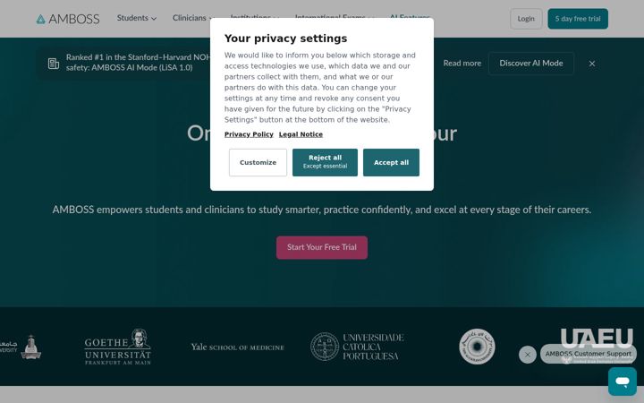 Screenshot of amboss.com