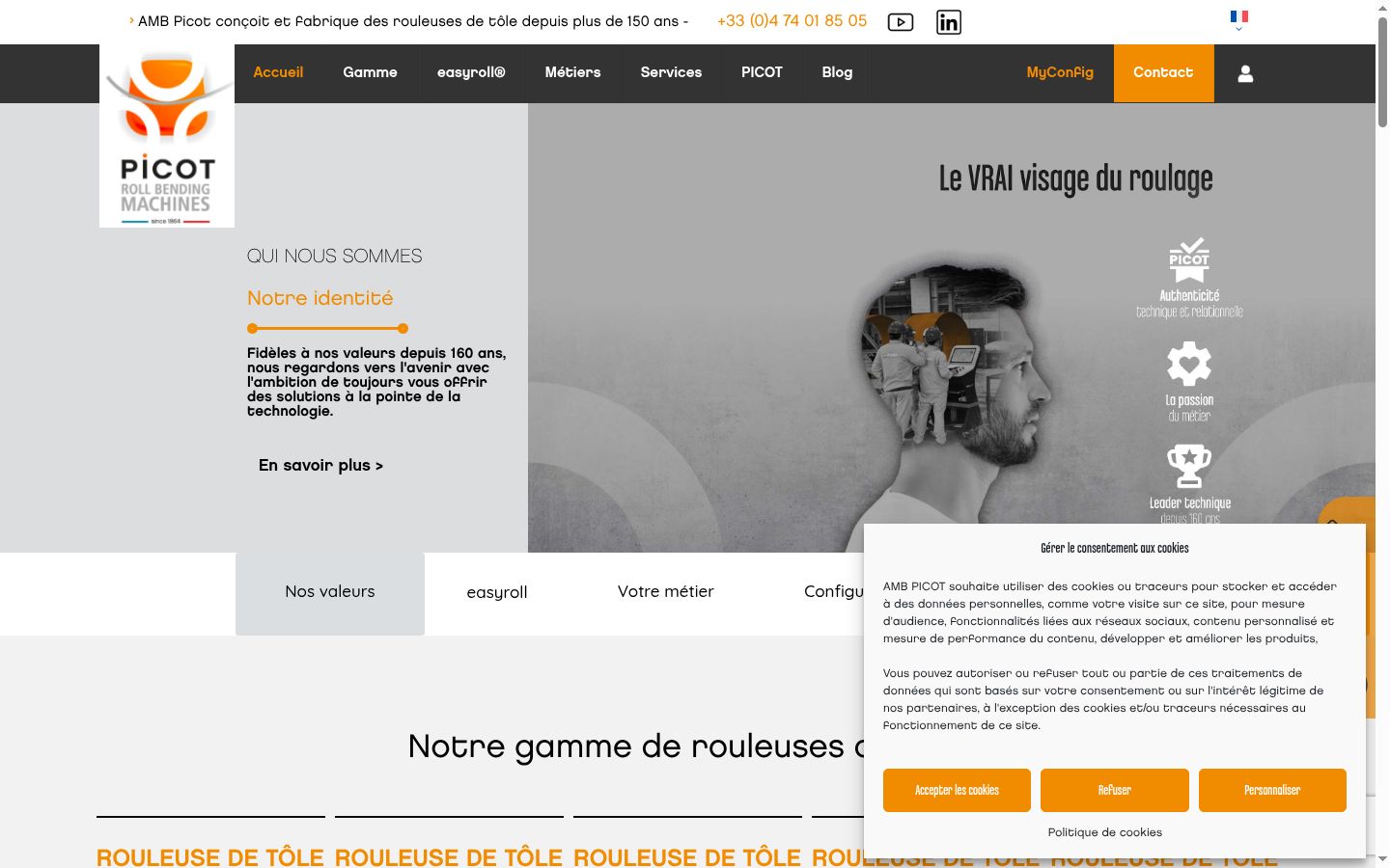 Captura de pantalla del banner de consentimiento mostrado antes de cualquier interacción