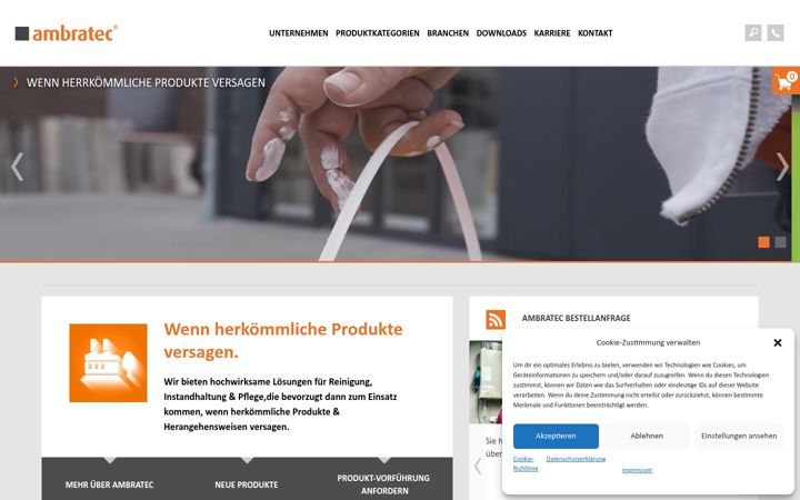 Screenshot of ambratec.de