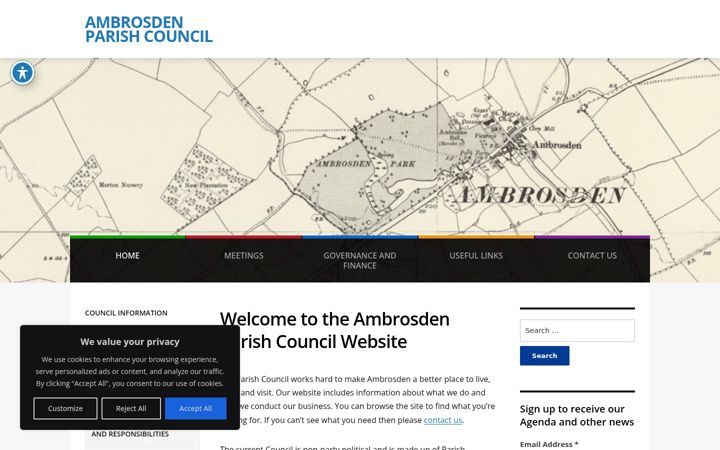 Screenshot of ambrosdenpc.org.uk