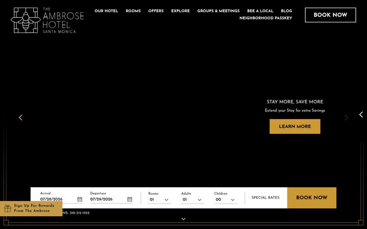 Screenshot of ambrosehotel.com
