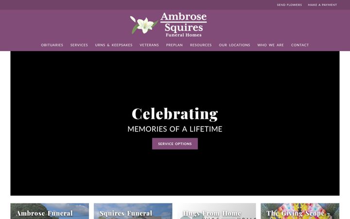 Screenshot of ambrosesquiresfuneralhomes.com