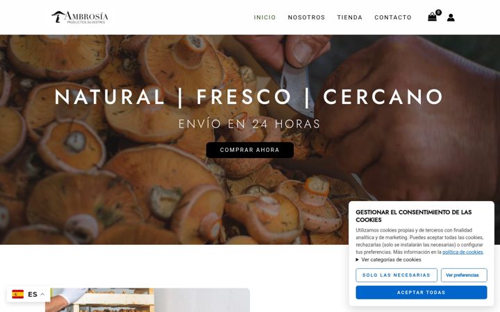 Screenshot von ambrosia-setas.com