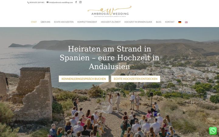 Screenshot of ambrosia-wedding.com