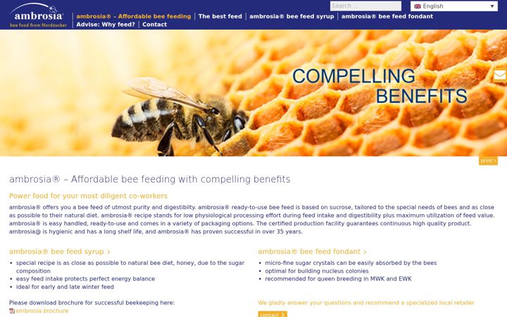 Screenshot of ambrosia.eu