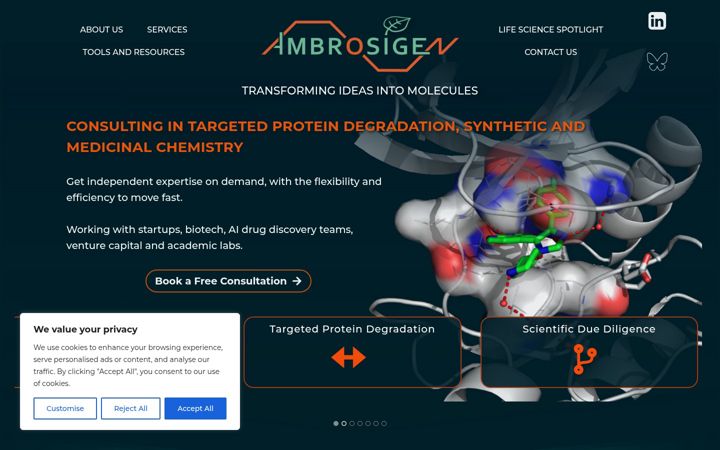 Screenshot of ambrosigen.com