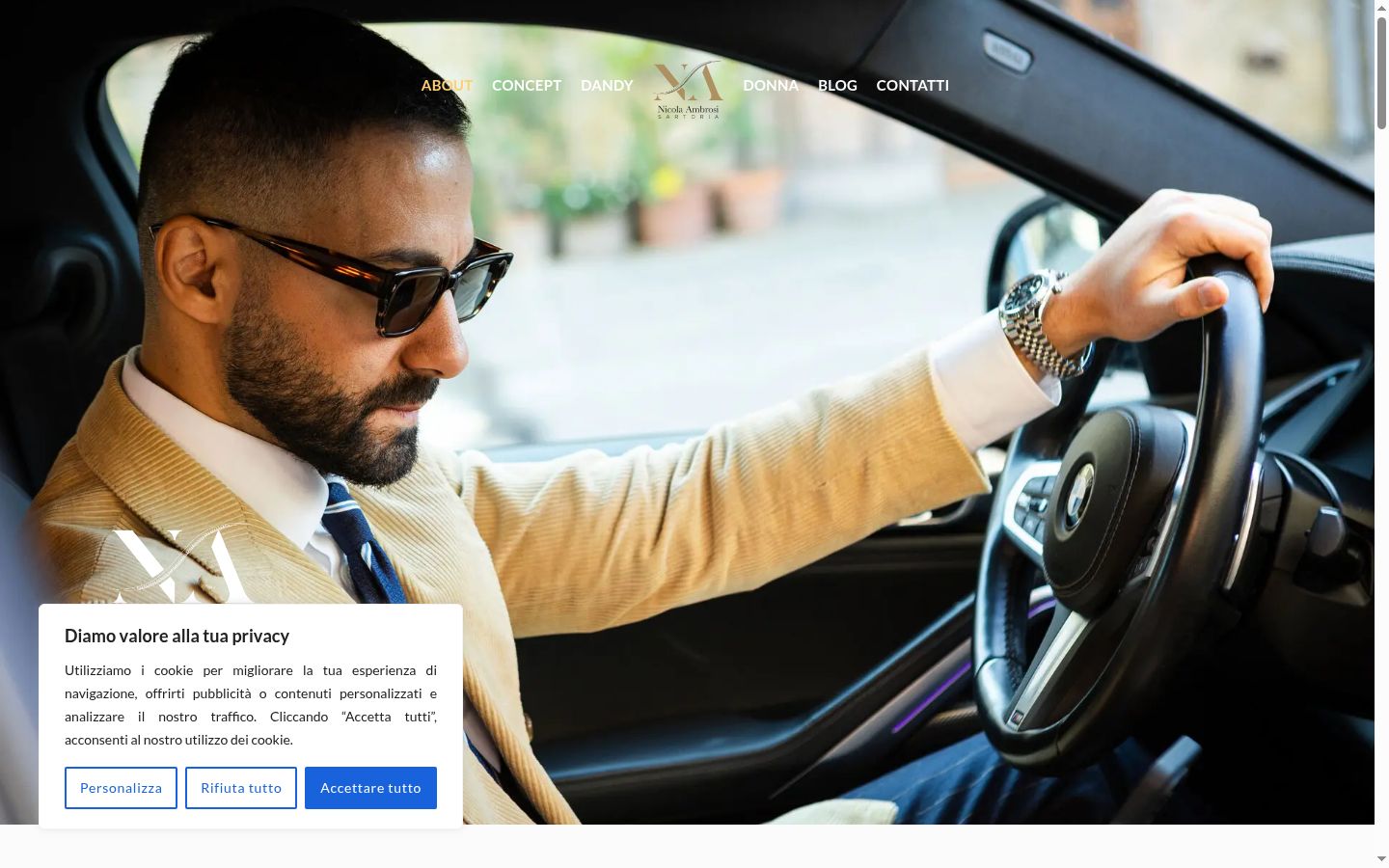 Screenshot del banner di consenso mostrato prima di qualsiasi interazione