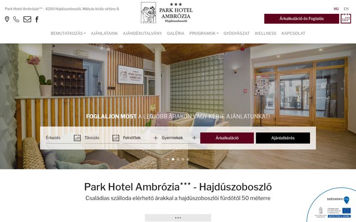 Screenshot of ambroziahotel.hu