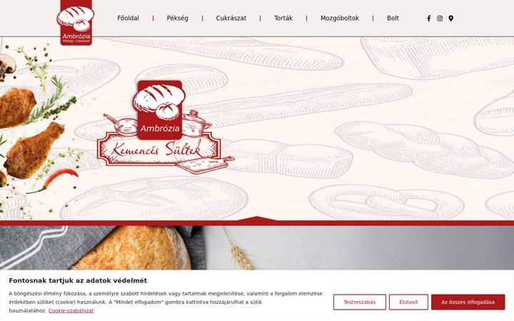 Screenshot of ambroziapekseg.hu