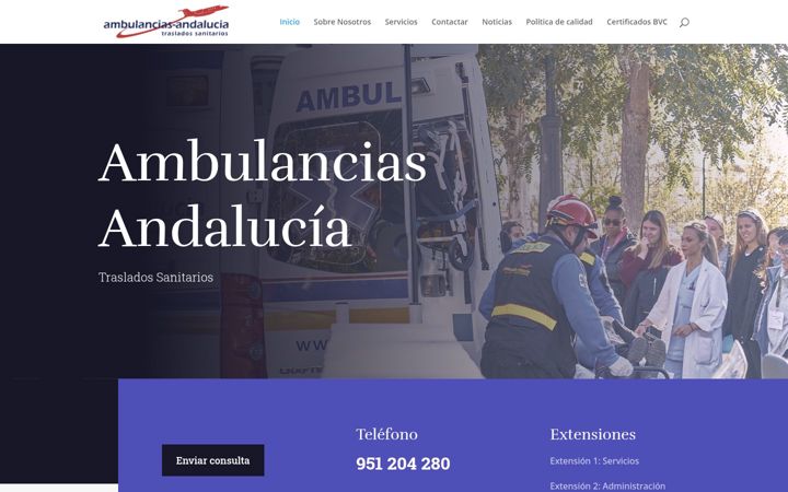 Captura de ecrã de ambuandalucia.es