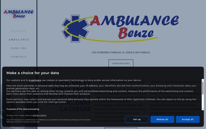 Snímek obrazovky ambulance-beuze.fr