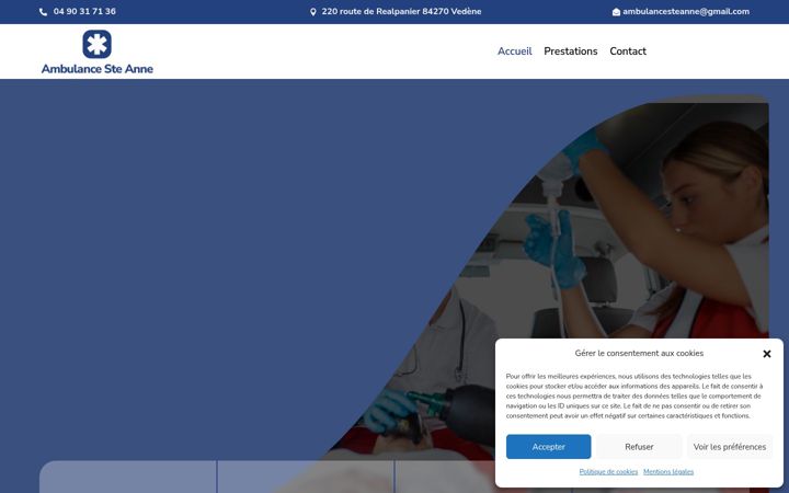 Screenshot of ambulance-ste-anne.fr
