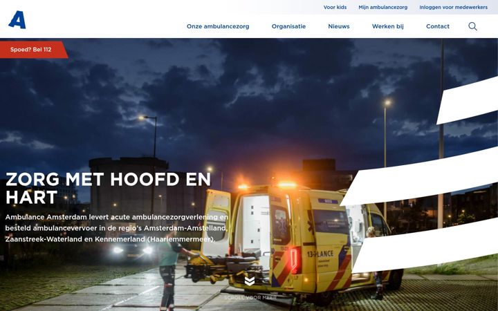 Zrzut ekranu ambulanceamsterdam.nl