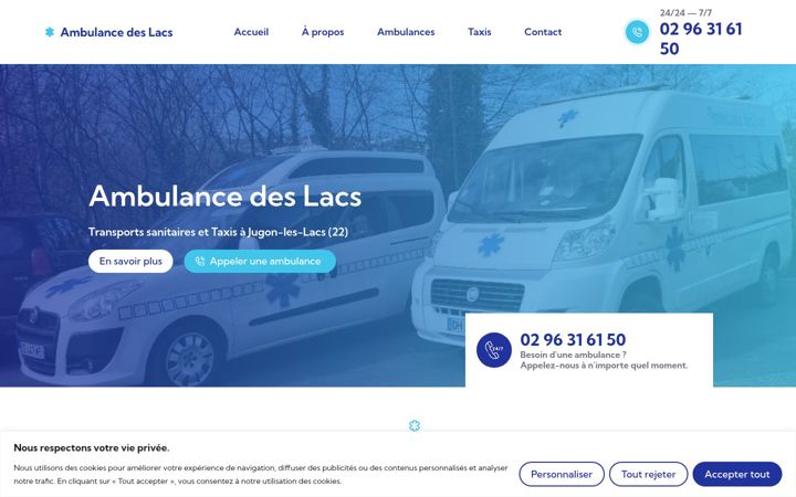 Snímek obrazovky ambulancedeslacs.fr