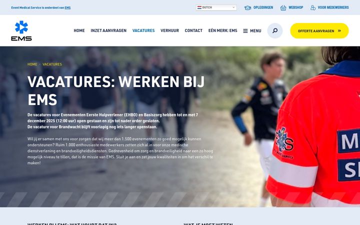 Screenshot of ambulancemedewerker.nl