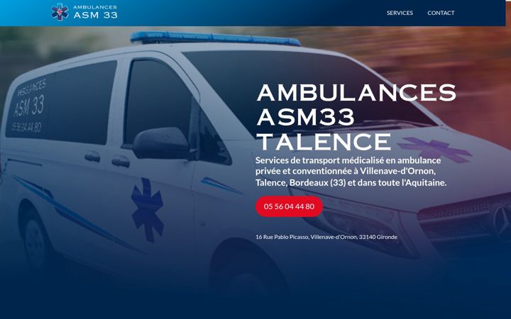 Screenshot of ambulances-asm33-talence.fr