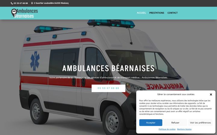 Screenshot of ambulances-bearnaises.fr