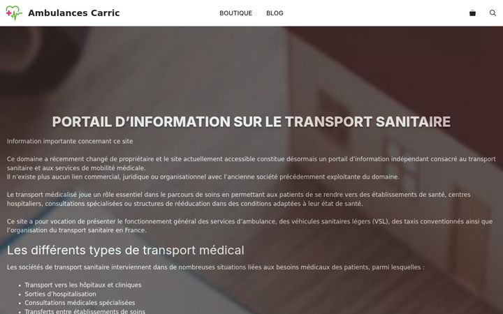 Screenshot stránky ambulances-carric.fr