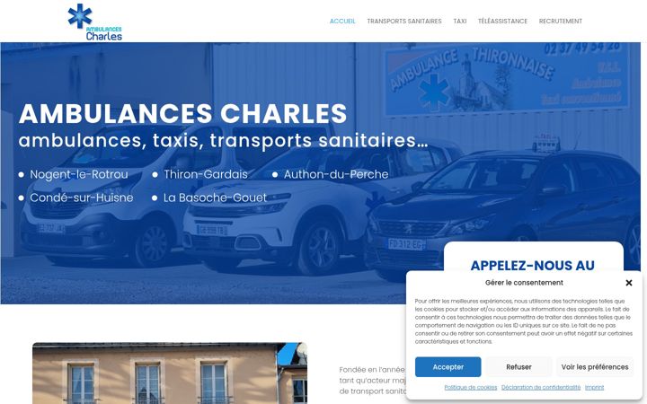 Screenshot of ambulances-charles.fr