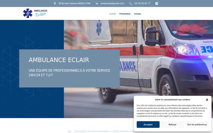Screenshot του ambulances-lyon.fr