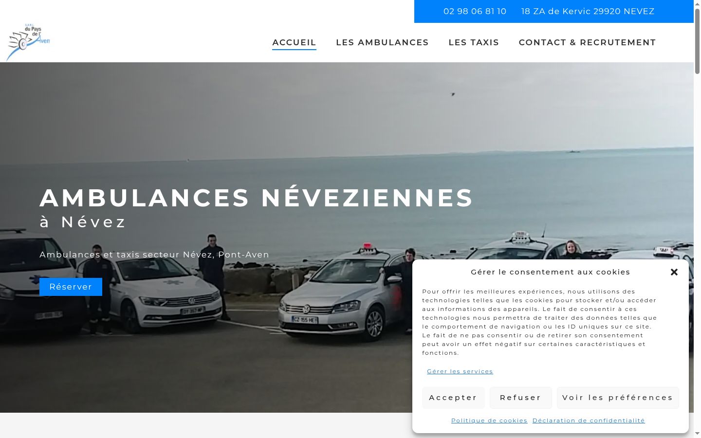 Screenshot del banner di consenso mostrato prima di qualsiasi interazione