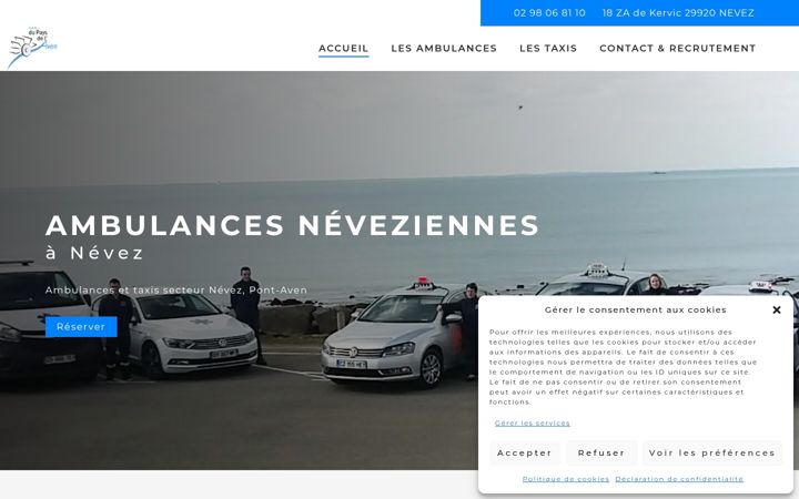 Snímek obrazovky ambulances-neveziennes-taxis.fr