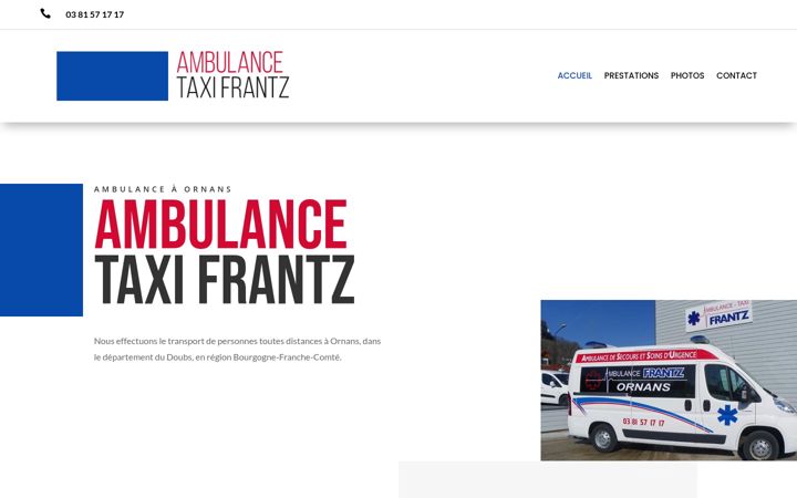 Screenshot of ambulances-taxi-frantz-ornans.fr