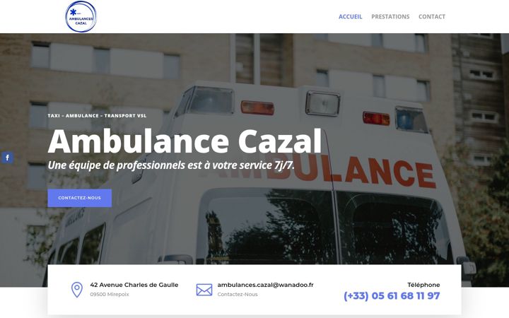 Screenshot of ambulancescazal-mirepoix.fr