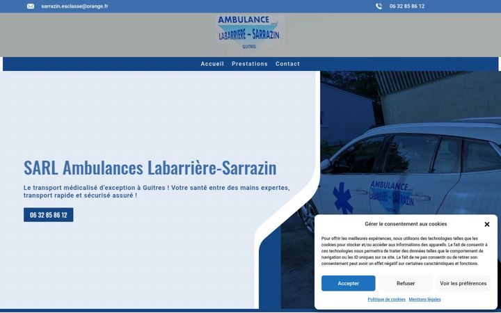 Screenshot of ambulanceslabarriere-sarrazin.fr