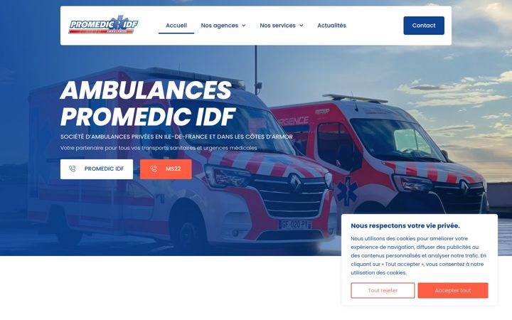Screenshot του ambulancespromedic.fr