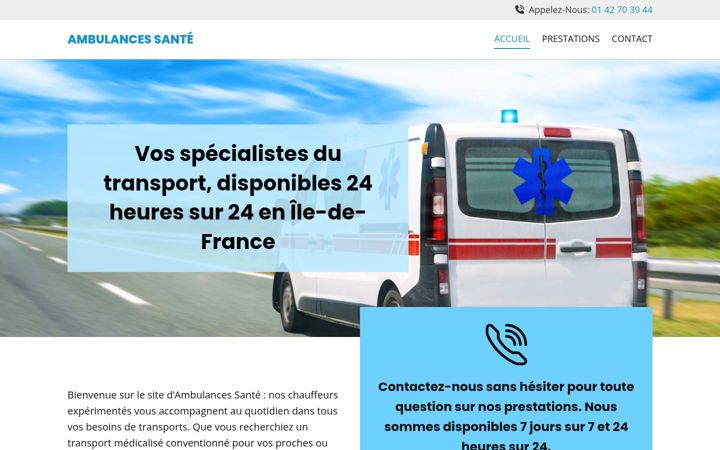 Screenshot of ambulancessante92.com