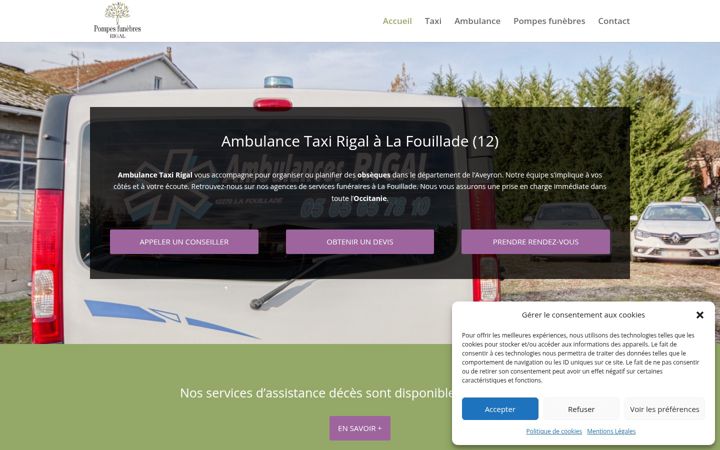 Képernyőkép: ambulancestaxirigal12.fr