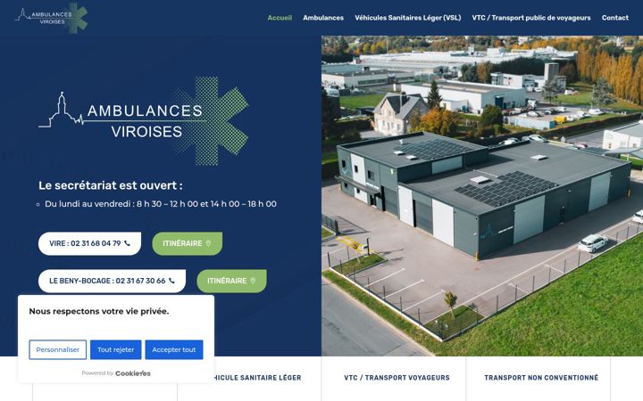 Screenshot of ambulancesviroises.fr