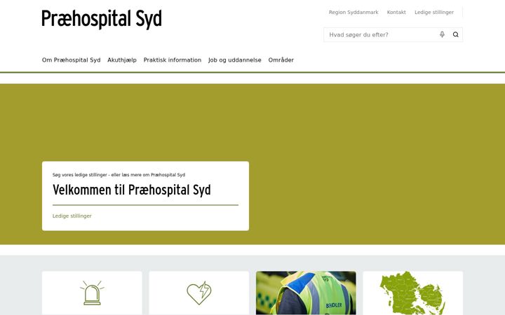 Screenshot of ambulancesyd.dk