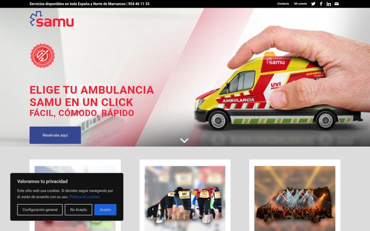 Screenshot ta' ambulanciasevilla.es