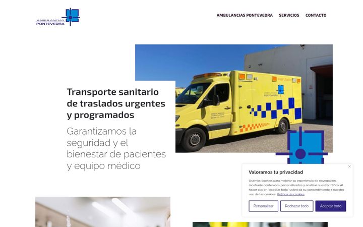 Screenshot of ambulanciaspontevedra.es