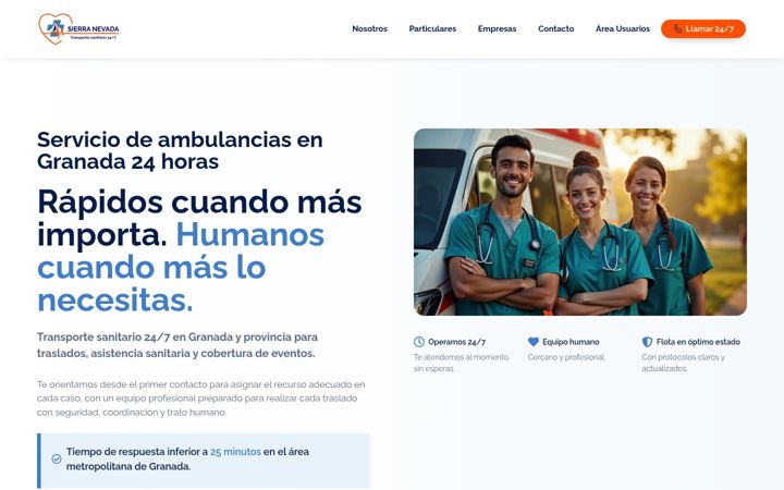 Screenshot of ambulanciassierranevada.com