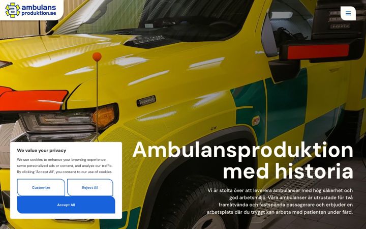 Screenshot of ambulansproduktion.se