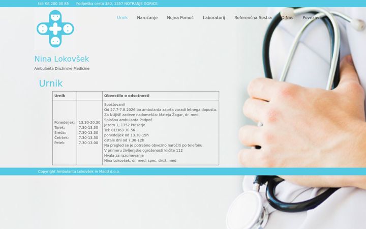 Screenshot of ambulanta-lokovsek.si