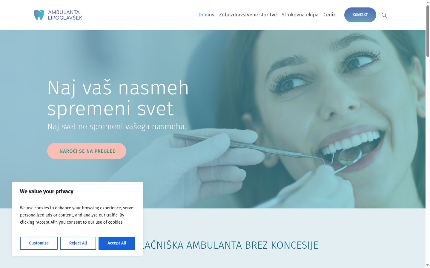 Screenshot tal-banner tal-kunsens muri qabel kwalunkwe interazzjoni