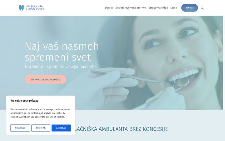 Skærmbillede af ambulantalipoglavsek.si